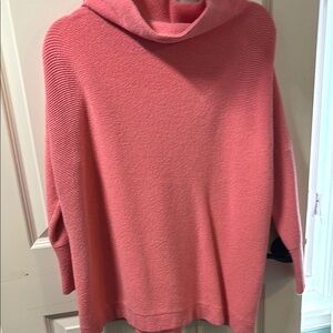 Free People pink cowl neck tunic sweater size small